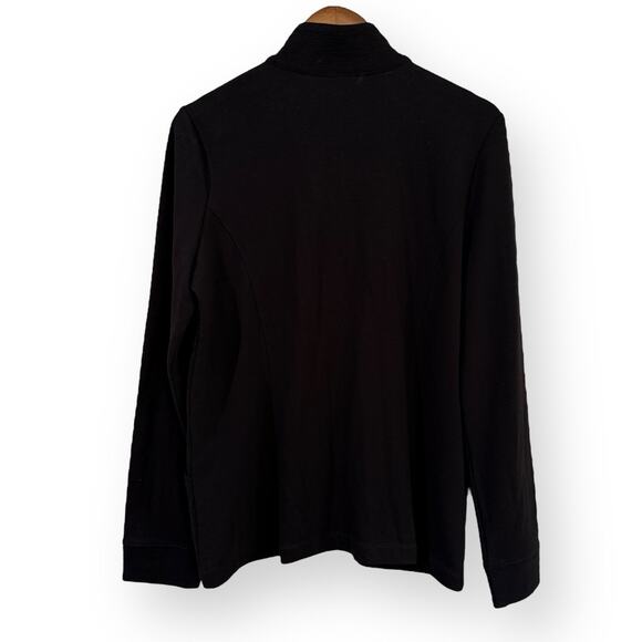 Weekends By Chico's French Terry Mock Neck Jacket Black Lightweight Size 1 M-8 - Picture 5 of 7